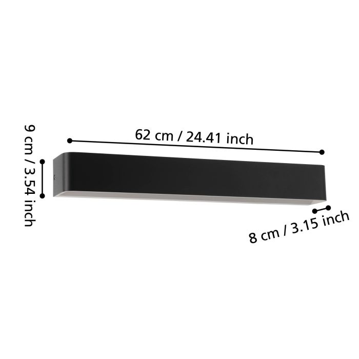Eglo Sania wandlamp 5 zwart 26,5W IP44