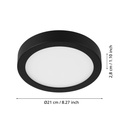 Eglo Fueva 5 LED opbouwarmatuur 210mm zwart + sensor 2000lm 3000K