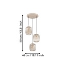Eglo Romazinna hanglamp 3xE27 Ø46 x H110cm staal/zandkleur