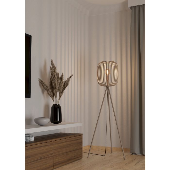 Eglo Romazinna staanlamp 1xE staal/zandkleur