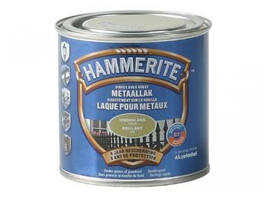 Hammerite hoogglanslak goud 250ml