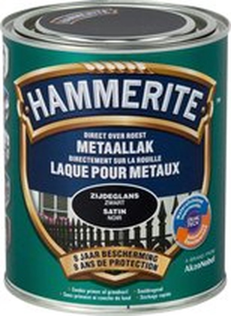 HAMMERITE SATIJNGLANSLAK 750ML ZWART