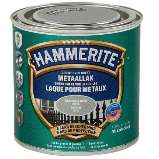HAMMERITE SATIJNGLANSLAK 250ML GRIJS