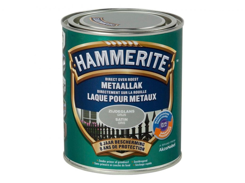 Hammerite satijnglanslak grijs 750ml