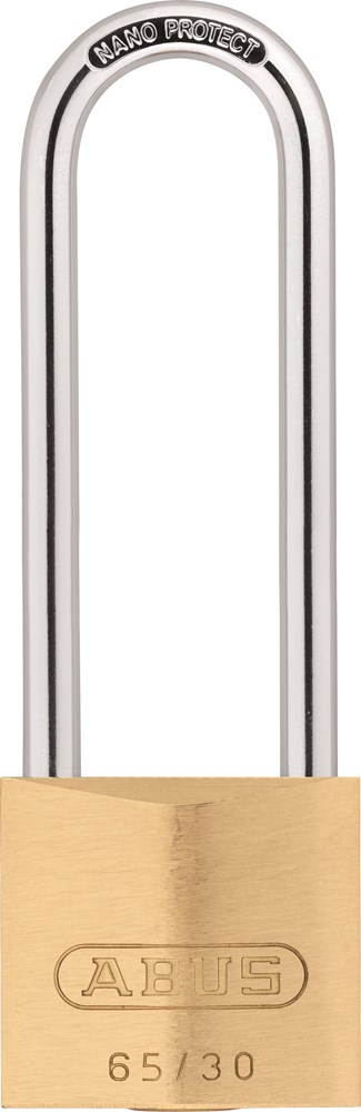 Abus 65/30 hangslot hoge beugel messing