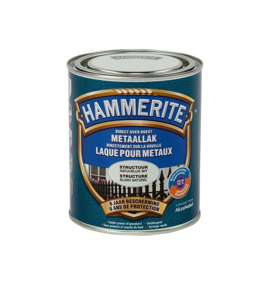 Hammerite struct.mat lak natuurlijk wit 750ml