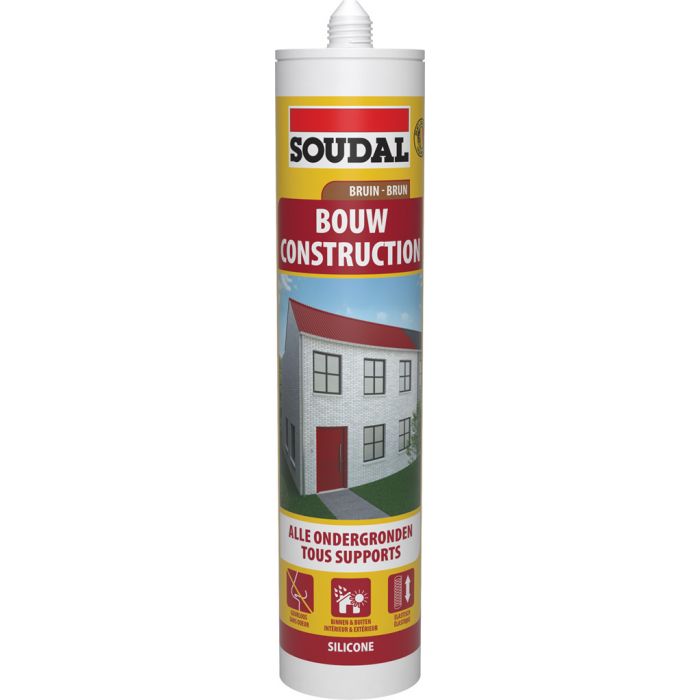 Soudal neutrale silicone bruin - 310ml