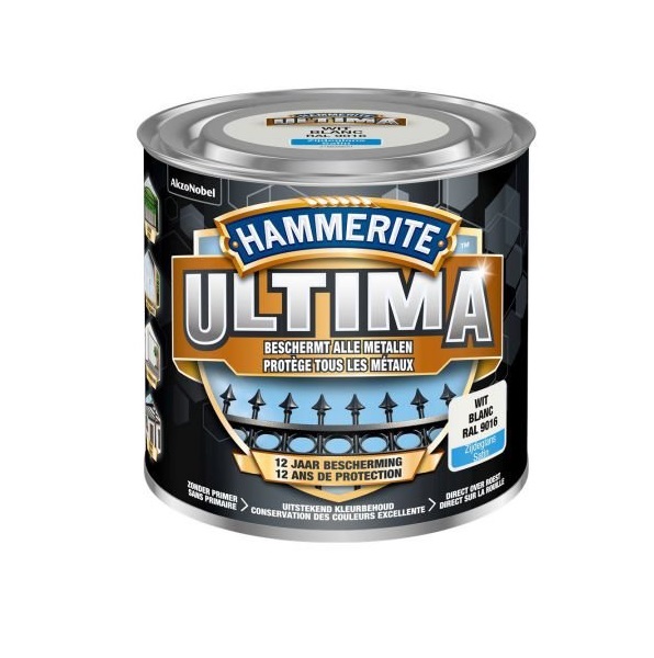 Hammerite ultima zijdeglans wit / 9016 250ml