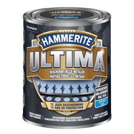 Hammerite ultima zijdeglans antracietgrijs / 7016 750ml