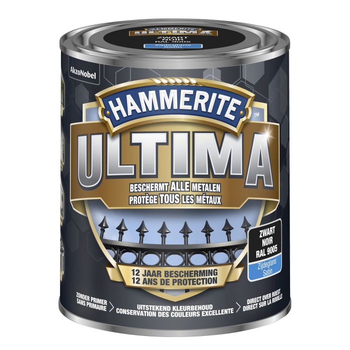 HAMERITE - ULTIMA ZIJDEGLANS ZWART/9005 - 750ML