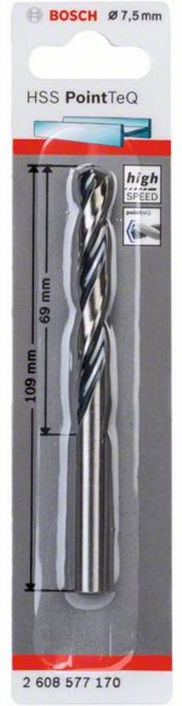 BOSCH - METAALBOOR HSS POINTEQ 7.5MM