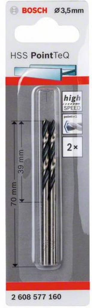 2X METAALBOOR HSS POINTEQ 3.5MM