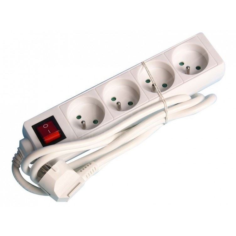 4V stopcontact +schakelaar 1.5m wit