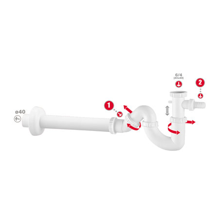 Sifon Vr Spoeltafel 1 Bak 6/4X40 Sdz