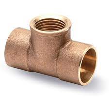 T-stuk messing 15mm x 1/2F x 15mm