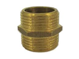 Dubbel Nippel Messing 3/8