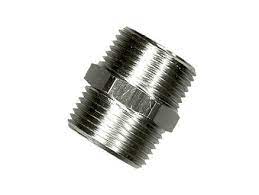 Dubbel Nippel Chroom 1/2