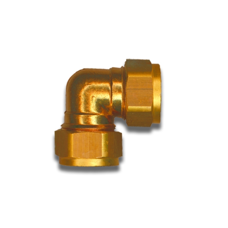 Klemkoppeling Knie Messing 22X22 Mm