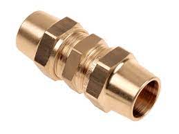 Gas-Klemkoppeling Recht Messing 22X22 Mm