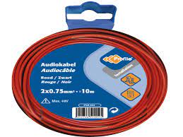 AUDIOCABLE 2X0.75 R/ZW 10M BL