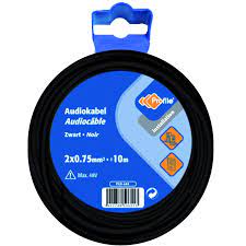 AUDIOCABLE 2X0.75 ZWART 10M BL