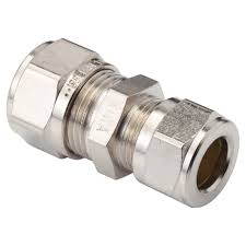 Rechte koppeling 12x10 mm verchroomd