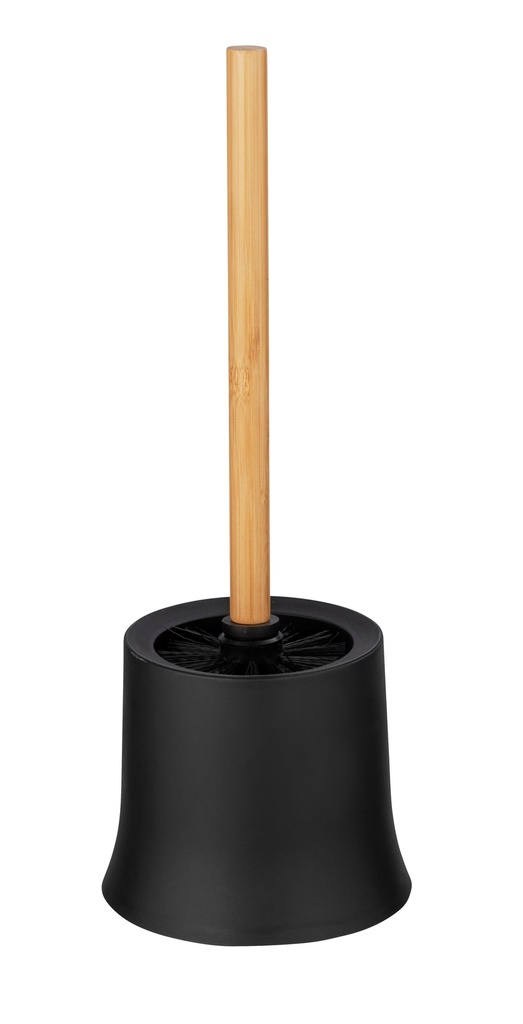 Toiletborstelhouder basic zwart/bamboe