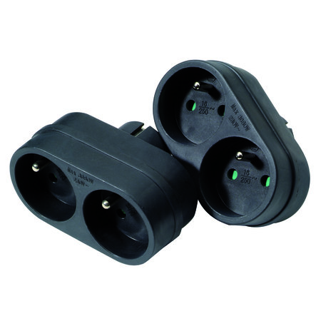 DOMINO 2X16A ZWART IN KRAMP