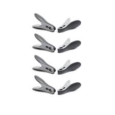 SET VAN 8 WASKNIJPERS BLACK/GREY