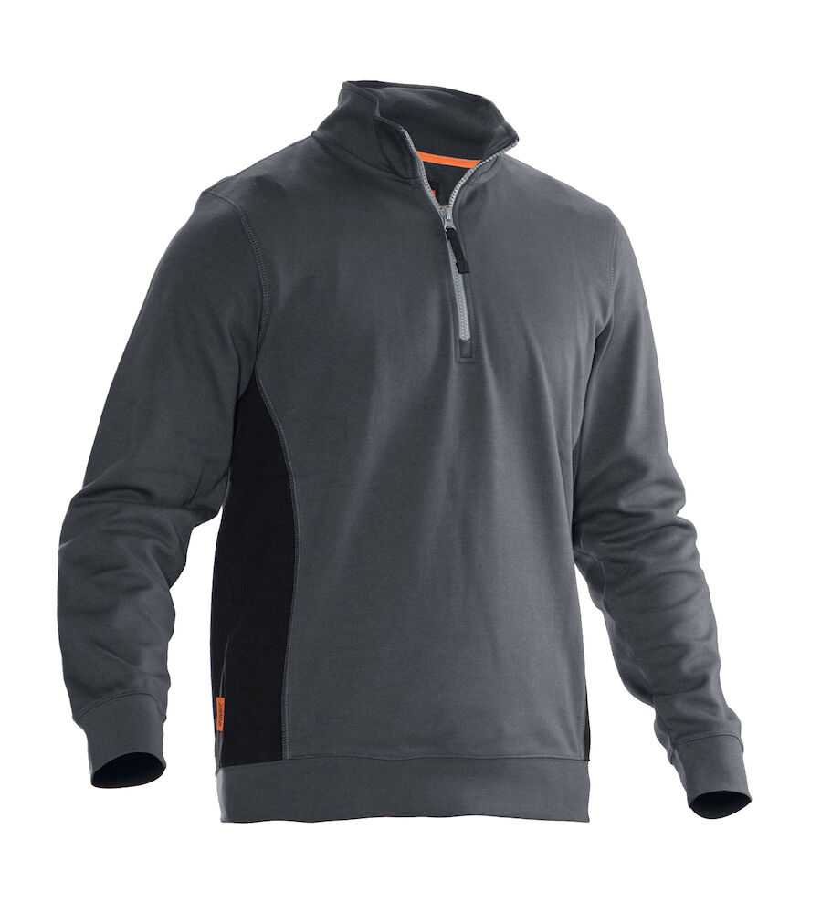 5401 - HALFZIP SWEATSHIRT - GRIJS/ZWART
