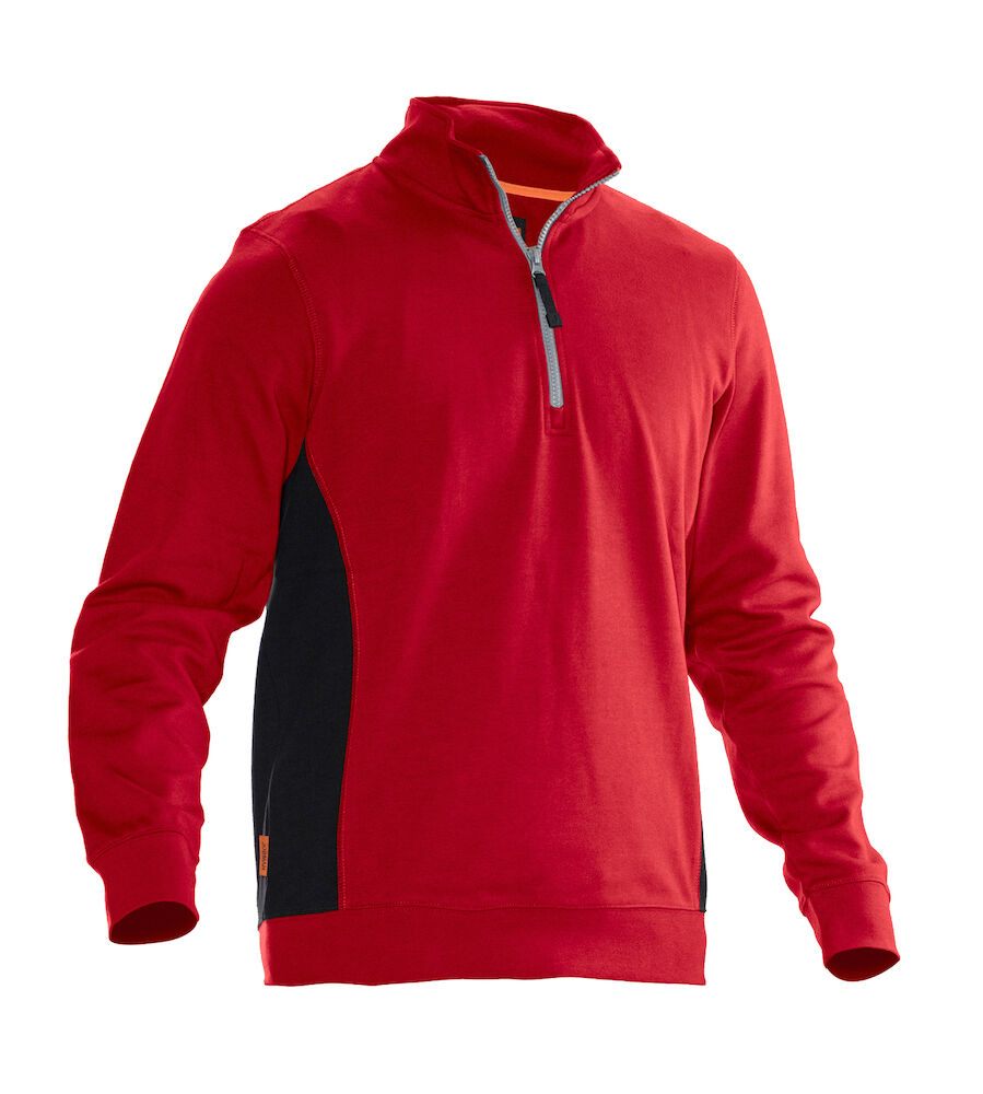5401 - HALFZIP SWEATSHIRT - ROOD/ZWART