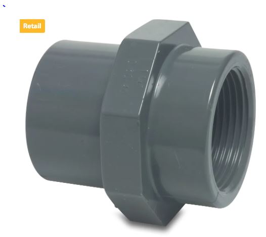 Druk PVC lijmmof 32/40mm x 4/4 F