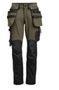 2371 - Dames broek stretch - olijfgroen/zwart