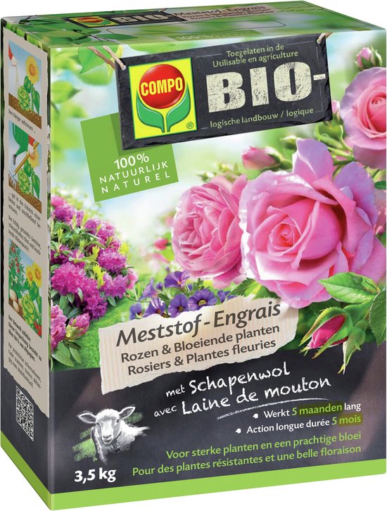 Compo bio meststof rozen & bloeiende planten 3,5KG