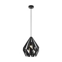 Eglo Carlton hanglamp 1x E27 zwart/kope