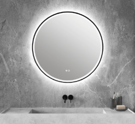 Lafiness Lido LED spiegel m/zwarte rand rond 50cm