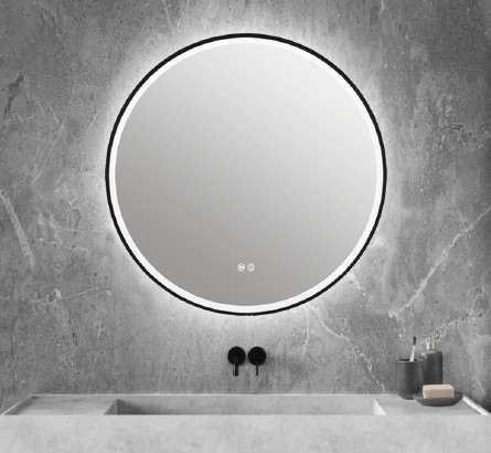 Lafiness Lido LED spiegel m/zwarte rand rond 70cm