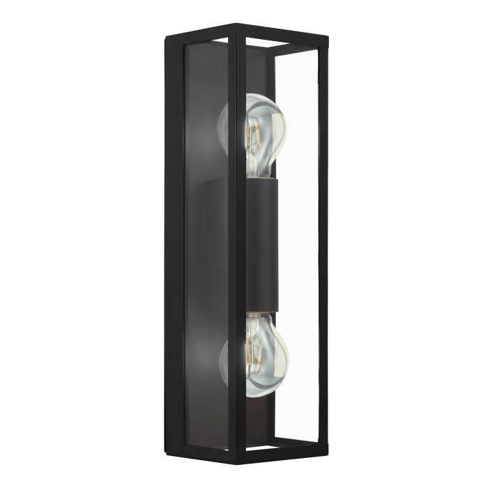 Eglo Amezola wandlamp 2xE27 zwart IP44