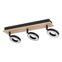 Eglo Rieveles opbouwspot 3x4,2W hout/zwart