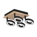 Eglo Rieveles spot 4x4,2W hout/zwart