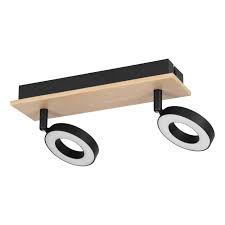 Eglo Rieveles spot 2x4,2W hout/zwart