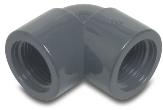 Druk PVC bocht 6/4 - 90° FF