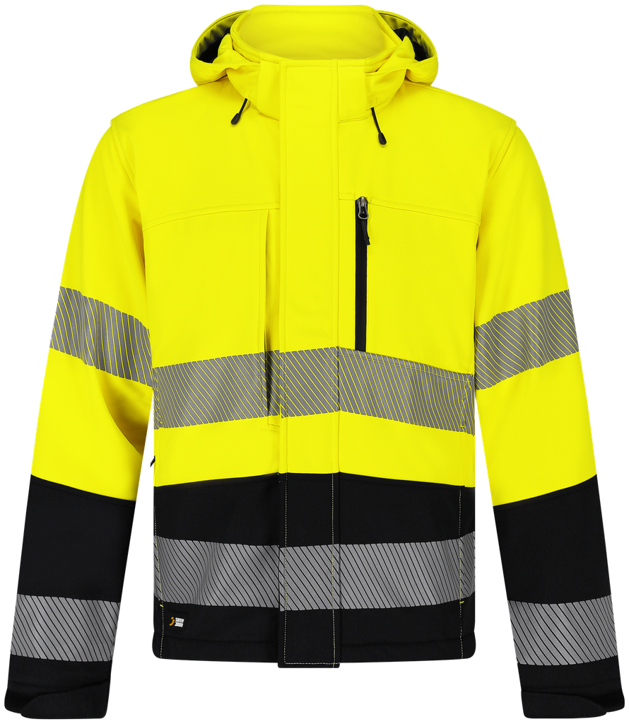 Scuti softshell geel/zwart - High-vis