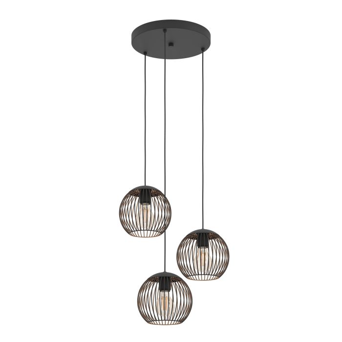 Eglo Almanzora hanglamp koper 3x E27 H110cm