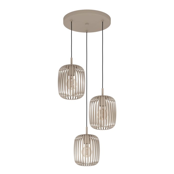Eglo Romazinna 3xE27 Ø46 x H110cm staal/zandkleur