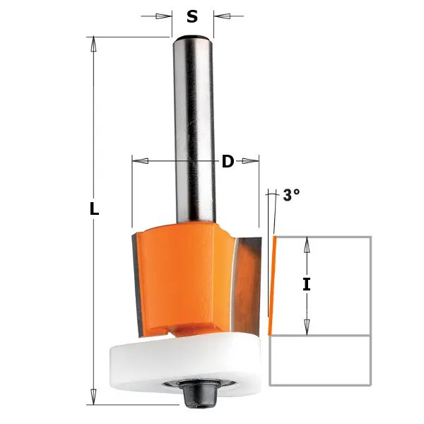 Kantenfrees 3° met Delrin lager - HW