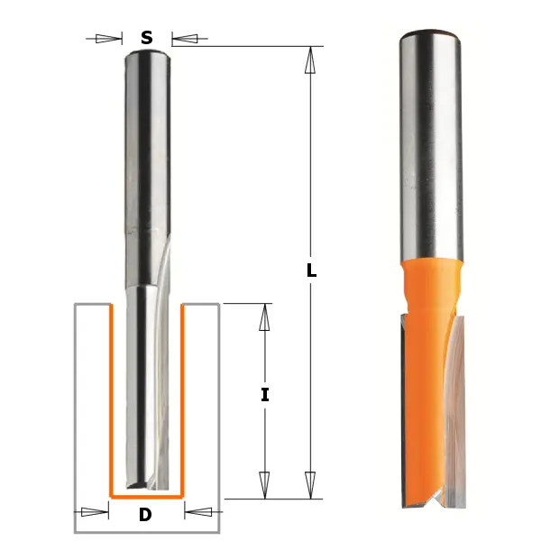Groeffrees met rechte snijkoppen - HW D12 x 31,7mm L60