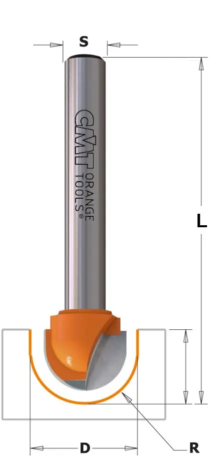 Bolle radiusfrees - HWM D15,8 x 9,5mm R7,9 L50