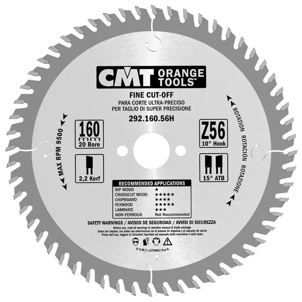 HW afkortcirkelzaag 160x20x2,2 Z56*HW