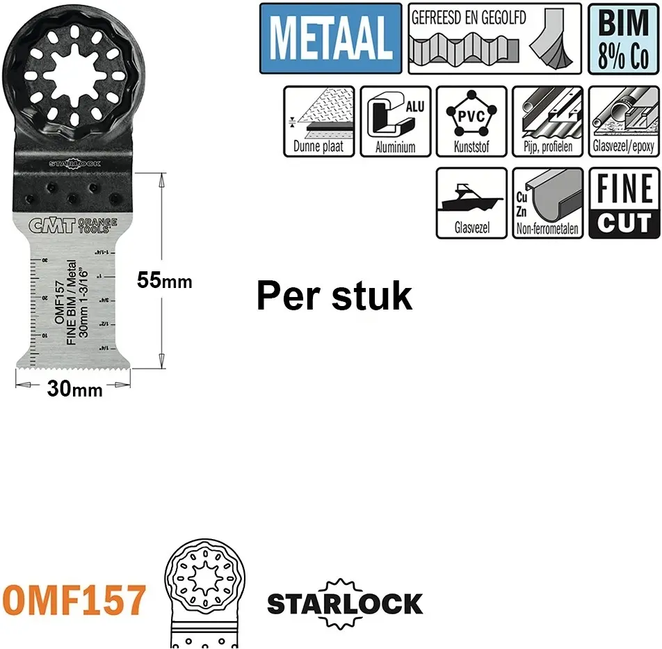 Multitoolzaagblad voormetaal 30mm BIM